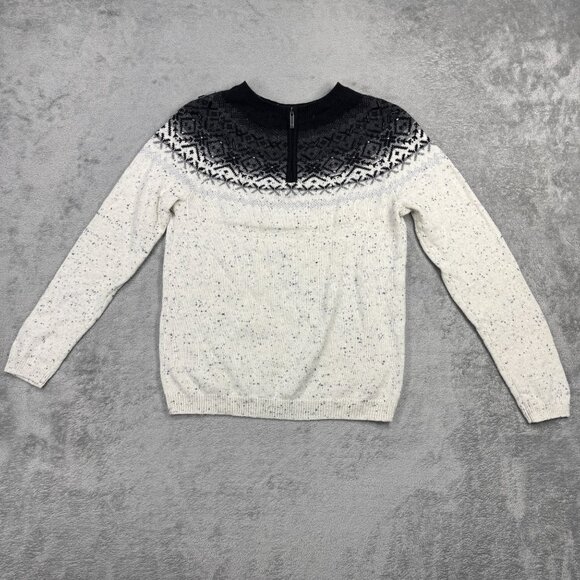 Talbots Speckled Fair Isle Beaded Knit Sweater Winter Nordic Scandi Cottagecore - Picture 7 of 10